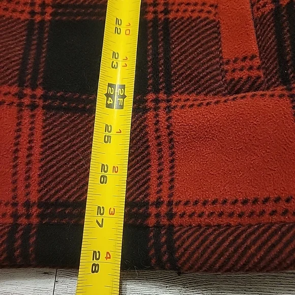 Cabela's Fleece Jacket Mens Medium Red Black Sherpa Lined Full Zip Flannel Heavy - Picture 11 of 13
